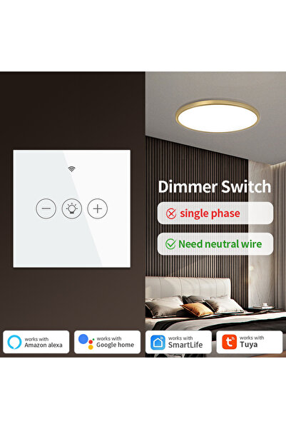 Choice4 مفتاح تحكم ذكي لاسلكي يعمل باللمس من Tuya، أبيض اللون، يعمل بتقنية Wi...