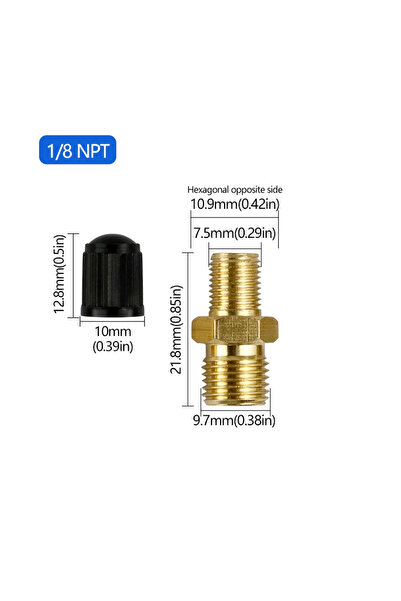 Choice 1I8 Brass Tire Valve Stems 1/8 NPT 1/4 NPT M8x1 High-Quality Air Valve...