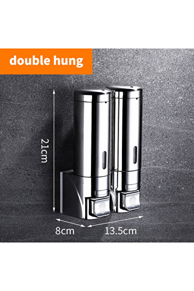 Choice1 Double cell Stainless Steel Soap Dispenser Wall Mounted Kitchen Acces...