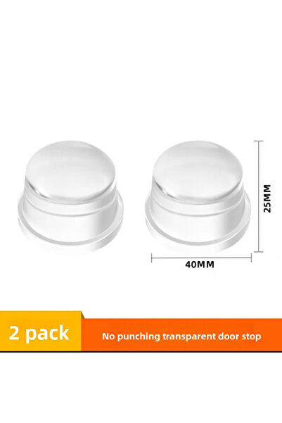 Choice1 One Size 2PCS Transparent Transparent Silicone Door Stopper No Drill ...