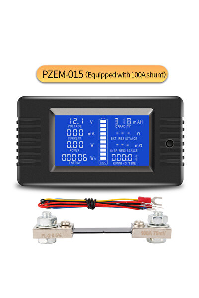 choice2 جهاز اختبار البطاريات الرقمي PZEM-015 بقدرة 100 أمبير مع مقاومة تحويل...