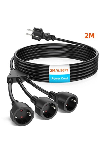 Choice11 3AC 2m black Eu pull ring plug extension cord expansion sket 4000W 1...