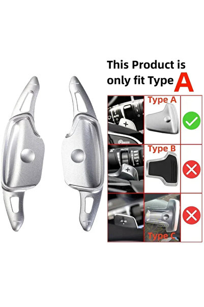 choice2 ملحقات تمديد ذراع ناقل الحركة DSG لعجلة القيادة الفضية من النوع A لسي...