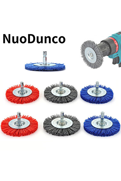 Choice Red 100mm Nylon Abrasive Brush Grit 80/120/240 Flat Abrasive Wheel Bru...