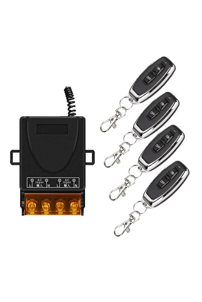 Choice9 GGBEE AC 75-220V 1 مستقبل 4 جهاز تحكم عن بعد لاسلكي بتردد 433 ميجاهرت...