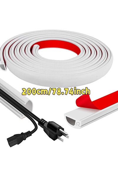 Choice قناة إدارة أسلاك بيضاء بطول 2 متر/2/3 متر، غطاء سلك زخرفي غير مرئي، وا...