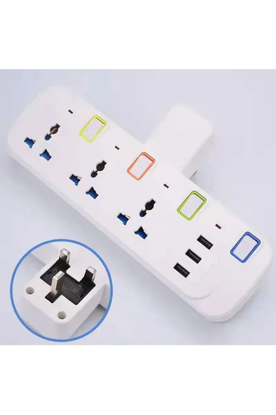 Choice5 Z4U-UK Plug UK EU US Plug Multicontact Electrical Sket with 3 USB Por...