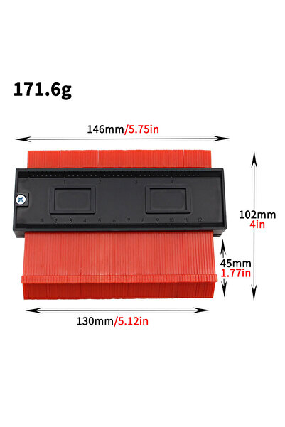 Choice1 مسطرة منحنية متعددة الوظائف حمراء اللون، مقاس 5 بوصات، أداة قياس متعد...