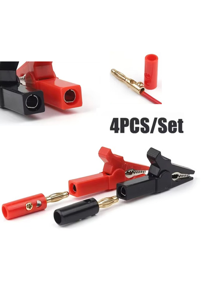 Choice مجموعة من 4 قطع: مشابك تمساح + ملحقات اختبار بموصلات موز، مسبار اختبار...