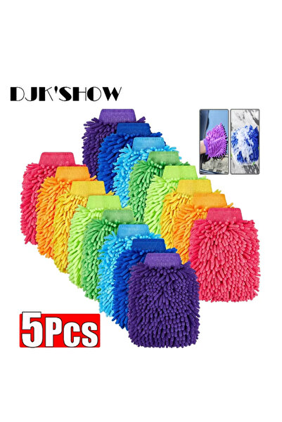 Choice 5 قطع لون عشوائي، 1/3/5 قطع قفازات غسيل سيارات من الألياف الدقيقة، جان...