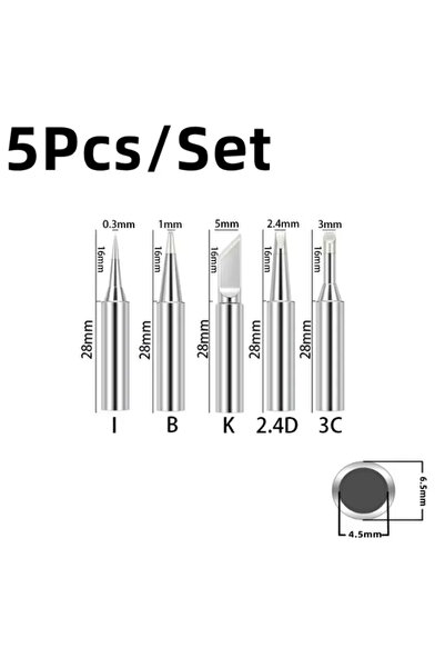 Choice Silver 5 pieces 5 pieces of soldering ir with a 900M iron head set, ho...