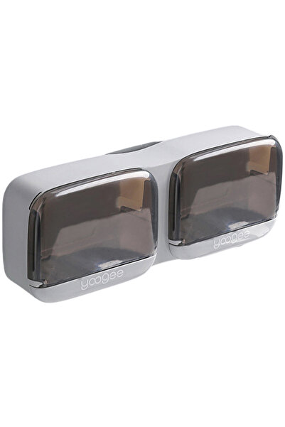 Choice Grey Double Bathroom Soap Holder Wall Mounted Without Drilling Flip Li...