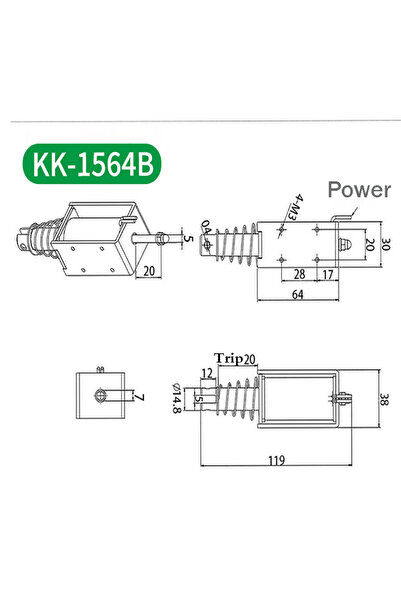 Choice 12V 1564B Push Pull Type Linear Solenoid Switch Open Frame Electromagn...