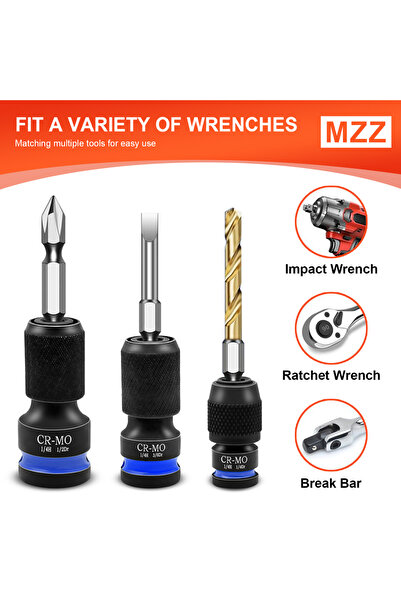 Choice 3 قطع محول سداسي للصدمات لرأس مفك البراغي من 1/2 و 3/8 و 1/4 بوصة مربع...