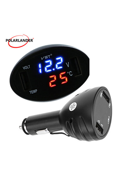 Choice شاحن سيارة بمنفذ USB، مقياس جهد ودرجة حرارة 12 فولت/24 فولت، شاشة عرض ...
