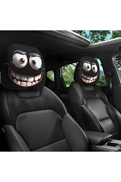 Choice غطاءان لمساند رأس السيارة بتصميم كرتوني مضحك بعيون كبيرة، مناسبان للسف...
