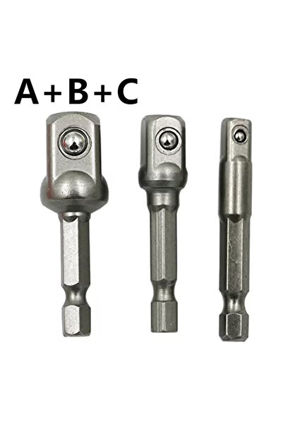 Choice ABC Chrome Vanadium Steel Sket Adapter Set Hex Shank Square Head Drill...