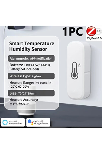 Choice مستشعر تويا الذكي للحرارة والرطوبة بتقنية ZigBee 3.0 (قطعة واحدة) - مق...