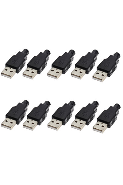 Choice Male 10PCS 10pcs Type A Male Female USB 4 Pin Plug Socket Connector Wi...