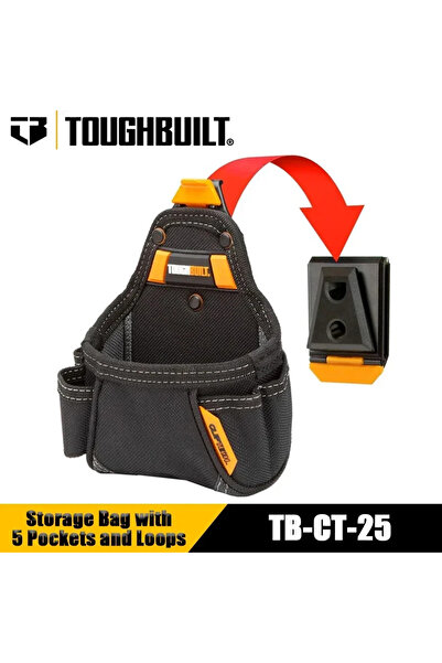 Choice TB-CT-25 TOUGHBUILT TB-CT-25 Tape Measure/All Purpose Pouch with 5 Poc...