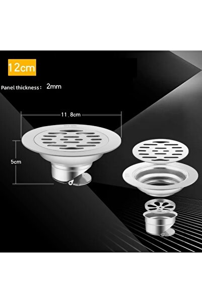 Choice 12cm single Stainless Steel Floor Drains Toilet Odor-proof Washing Mac...