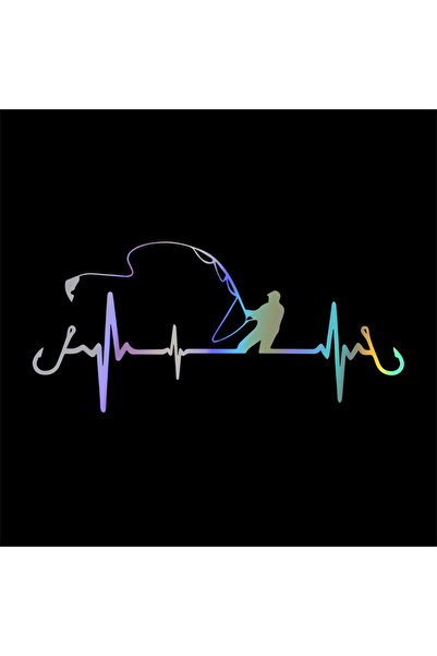 Choice ملصق سيارة على شكل نبضات قلب لصيد الأسماك بالليزر، ملصق فينيل مقاوم لل...