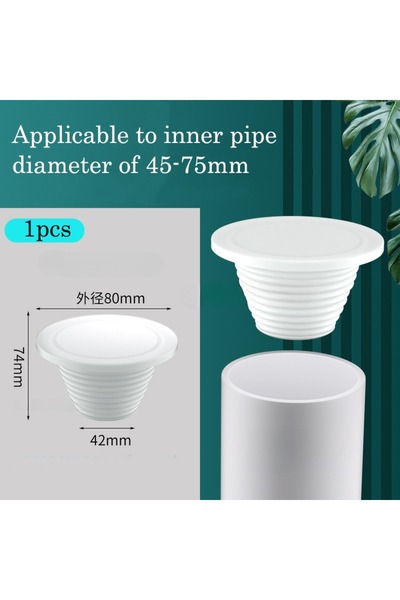 Choice7 White for 45-75mm Silicone Sewer Pipe Sealing Ring Water Pipe Plug Fl...