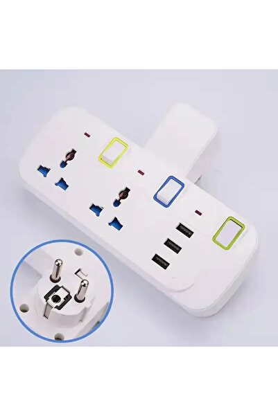 Choice4 Z3U-EU Plug UK EU US Plug Multicontact Electrical Sket with 3 USB Por...