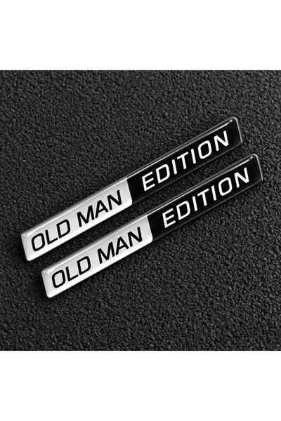 Choice black 2pcs Old Man Edition 3D Emblem Sticker Badge Fender Funny Old Ma...