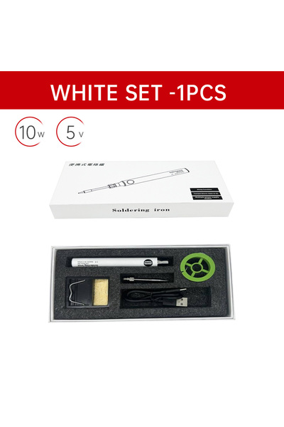 Choice قلم لحام كهربائي لاسلكي أبيض اللون، 5 فولت، 8 واط، بطارية ليثيوم سريعة...