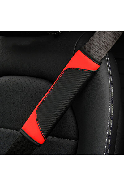 Choice1 Red 1 set of PU carbon fiber leather car shoulder guard belt decorati...
