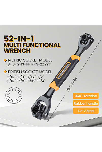 choice2 8-19 1809 AIRAJ Wrench 52 in 1 Tool Socket Works Universal Ratchet Sp...
