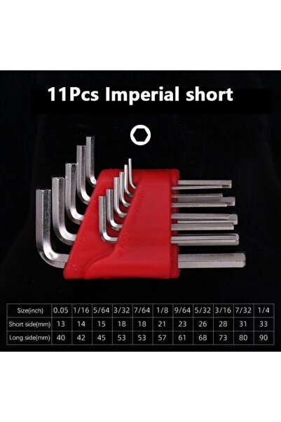 Choice4 11PCS Imperial Short 5/8/11 PCS Portable Short Arm Tool Size Allen Ke...