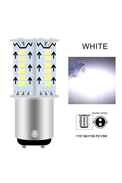 Choice قطعتان من مصابيح LED بيضاء 1157 BAY15D P21/5W 30SMD، مصابيح إشارة انعط...