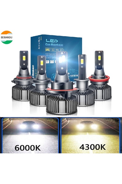 Choice16 9007/HB5 Hi/Lo 4300K White Yellow 9007 LED Headlight Car Fog Light H...