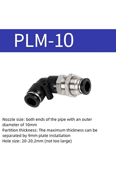 choice2 موصل هوائي سريع أسود PLM-10، وصلة فاصلة منحنية PLM-4، 6، 8، 10، 12 مم...
