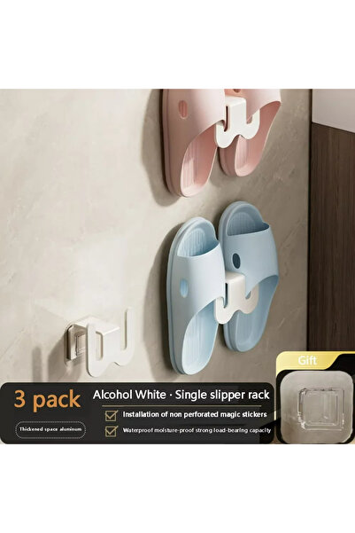 Choice رف تخزين أحذية بسيط غير مثقب أبيض اللون مكون من 3 قطع، يُثبت على باب ا...