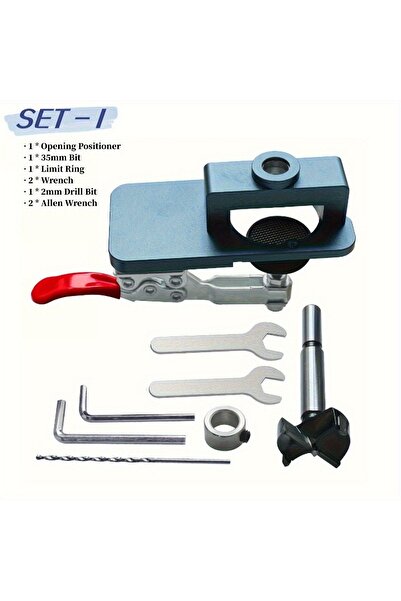 Choice قالب تثبيت المفصلات 35 مم - دليل حفر دقيق بحافة قابلة للتعديل ومشبك سر...