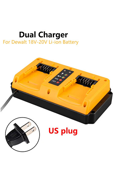 Choice شاحن سريع محمول بمنفذين، متوافق مع بطاريات الليثيوم من ديوالت بجهد 18-...