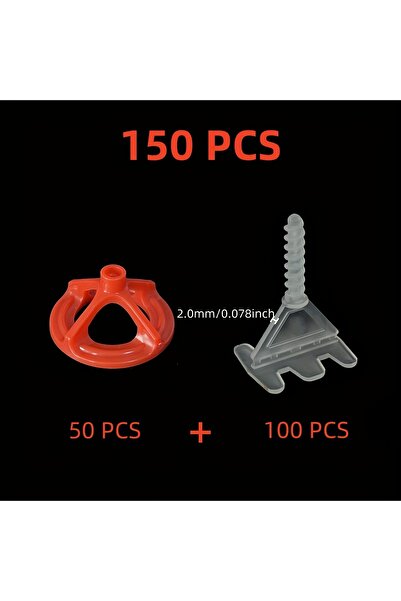 choice2 براغي 2.0 مم، 150 قطعة، نظام تسوية البلاط، قاعدة تثبيت، طقم غطاء قابل...