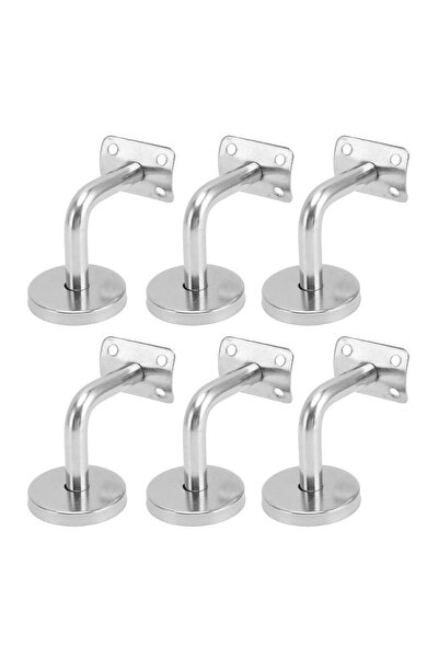 Choice 60x60mm Silver 6 Pcs 60*60mm Wall Handrail Bracket 304 Stainless Steel...