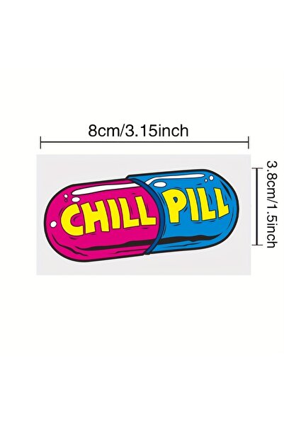 Choice ملصق تزيين السيارة "حبة استرخاء" قطعة واحدة A-1 - تصميم على شكل كبسولة...