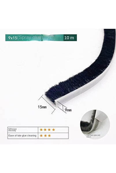 Choice5 شريط عازل للصوت والغبار والرياح، بطول 10 أمتار، مقاس 9×15، أسود، مقاو...