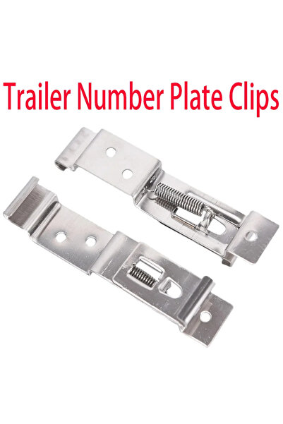 Choice Silver 2 PCS Rectangular Car License Plate Spring Loaded Stainless Ste...
