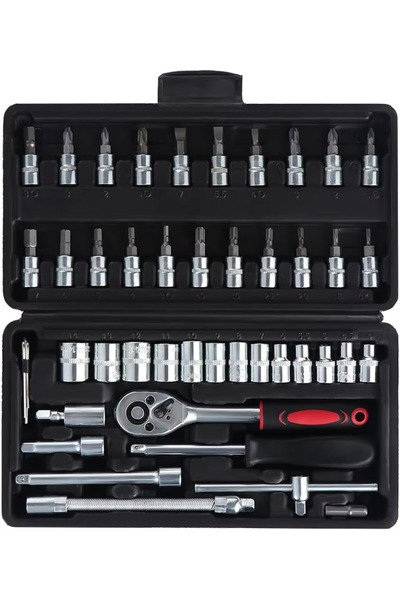 Choice black-46pcs-D 46 Pieces 1/4 inch Drive Socket Ratchet Wrench Set, with...