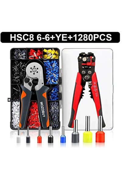 Choice7 6-6 YE 1280pcs S Wire Stripper Ferrule Crimping Tool HSC8 6-4/6-6 Ele...