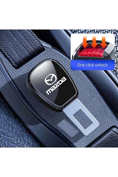 choice2 MAZDA Black Car Seat Belt Accessories Extender Clasp Insert Plug Clip...