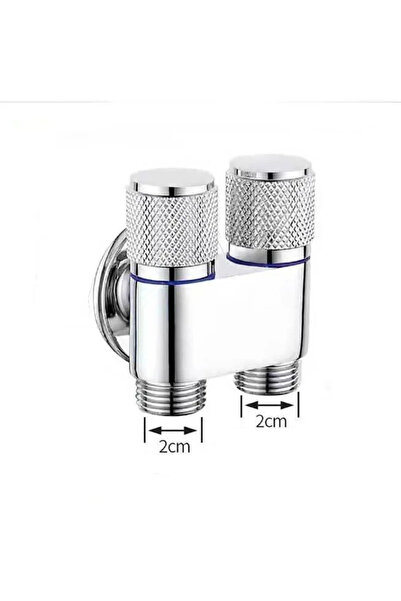 Choice4 صنبور غسالة فضي G1/2 بمدخل واحد ومخرجين، تحكم مزدوج، مناسب للمرحاض وا...