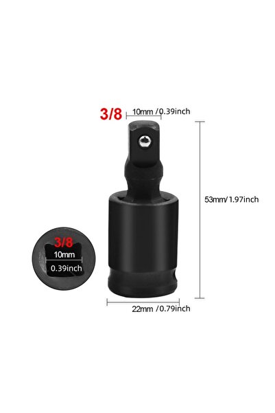 Choice مفتاح ربط هوائي بمفصل دوار 360 درجة، 3-8، 2 سم، 1/2، 3/8، 1/4 بوصة، قا...