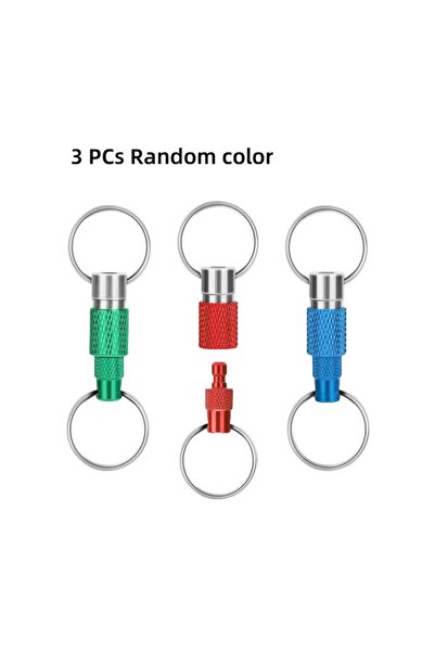Choice3 3 قطع من سلاسل المفاتيح القابلة للإزالة والفك السريع بألوان عشوائية، ...